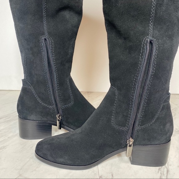 New! Vince Camuto Kreesell Black Suede Tall Boot 5 - Picture 7 of 14